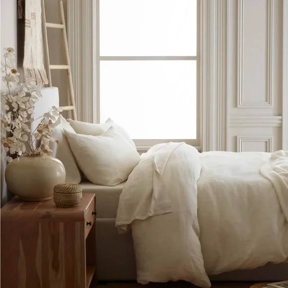 Quince European Linen Stripe Duvet Cover Set Duvet Covers